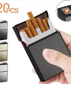 2-in-1 Aluminum Case Box Rechargeable USB Lighter: Sleek and Versatile Fire Starter for All Occasions - Ignite with Style and Ease