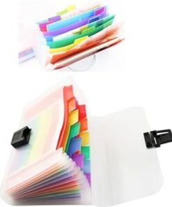 Alternative view of New model transparent file bag  LQ Industrial Mini Document File A6 Rainbow Expanding File Folder 13 Pocket File Organizer for Storage Invoice, Receipt Information, Cards,
