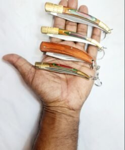 Alternative view of Rare vintage folding knife souvenir narrow brass wood USSR, set of two knives ফল সবজি কাটার জন্য kitchen knifeকি