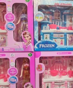 Hapi Baby Household Kitchen Play Set for girls with a beautiful pink doll with light and music