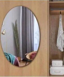 WallDaddy - Self Adhesive Plastic Oval Mirror for Wall Stickers (20x12.5) Cm Frameless Flexible Mirror for Bathroom | Bedroom Mirror | Living Room (J-Oval Mirror) Wall Sticker Mirror Non-Glass, Silver, Unframed