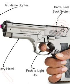Pistol Model Gas Lighter with Showpiece color black gun lighter | গান মডেল গ্যাস লাইটার