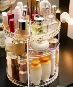 Alternative view of 💎 Crystal Clear 360° Rotating Makeup Organizer – Multi-Layer Cosmetic Storage Box for Lipstick, Nail Polish, Perfume & Skincare