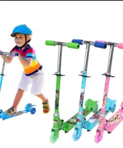 Children’s Adjustable Folding Scooter – Three-Wheel Design with Safety Braking System