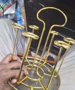 Alternative view of ✨ Elegant Golden Cup & Glass Stand | Premium Kitchen & Home Decor 🍽️