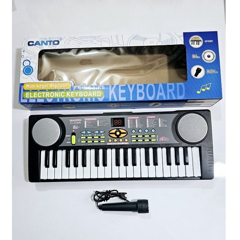 CANTO Mini Electronic Keyboard – 37 Keys Musical Piano Toy with Mic & Fun Sounds for Kids