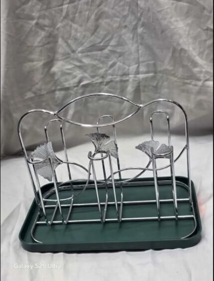 Premium Silver Glass Stand | Elegant Glass Holder Rack