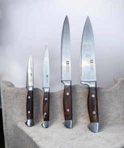 4 Pcs Premium Kitchen Knife Set – Stainless Steel Professional Knives with Wooden Handle