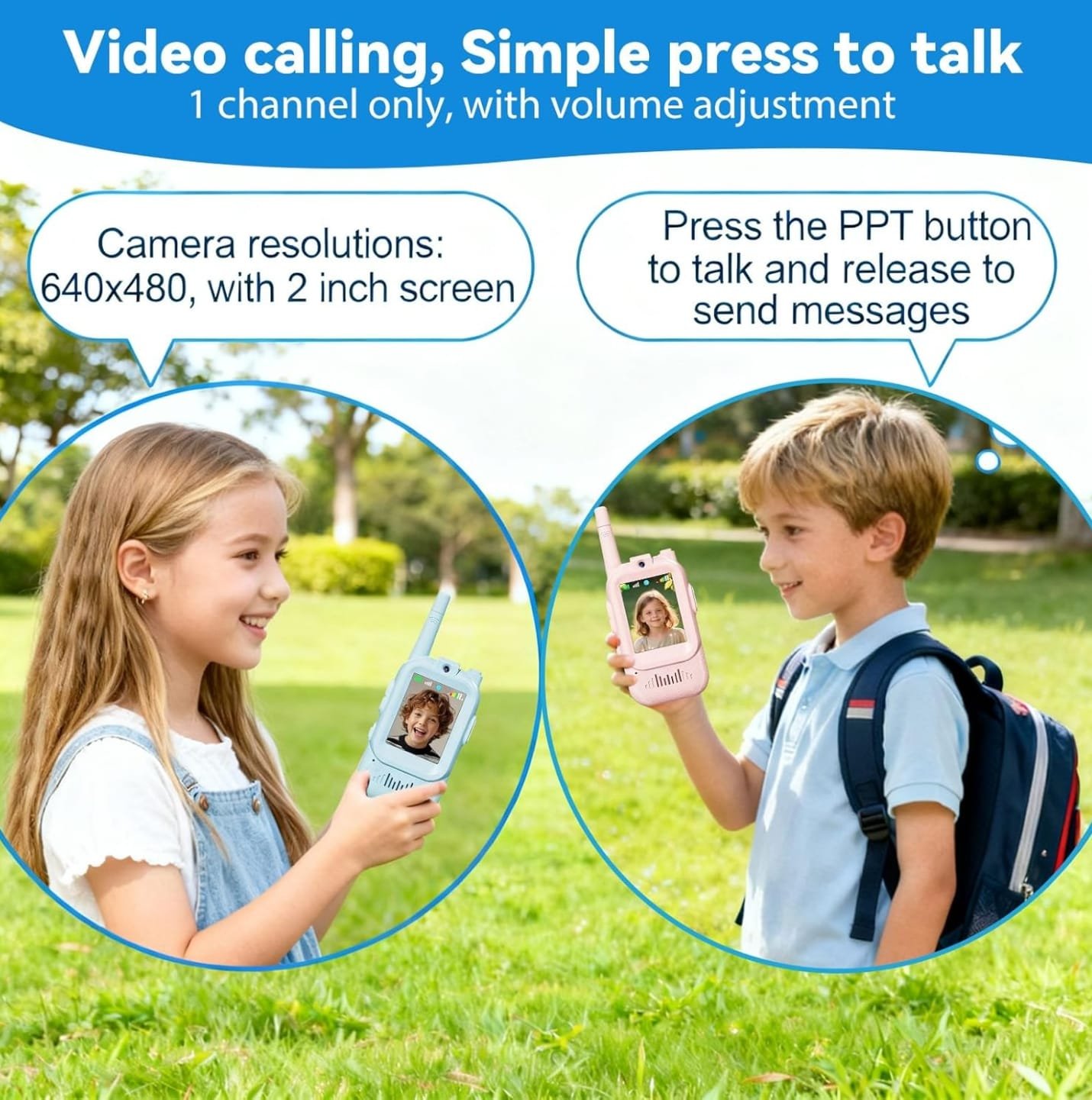 Kids Video Call Walkie Talkie 2pcs Set – বাচ্চাদের জন্য ভিডিও কল & ভয়েস চ্যাট খেলনা - Image 2