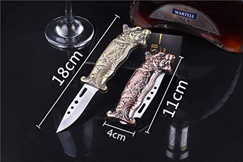 Promithi Dragon Tiger Shaped Inflatable Multi-Function Stainless Steel Folding Windproof Lighter Knife - Image 5