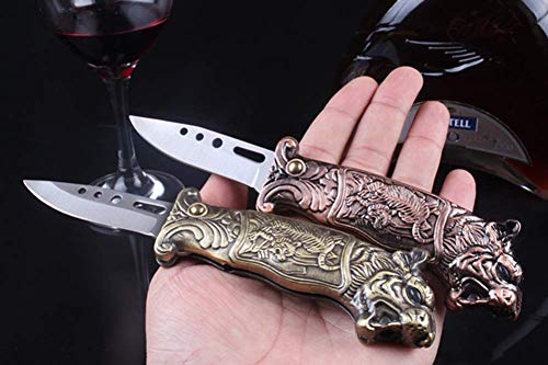 Promithi Dragon Tiger Shaped Inflatable Multi-Function Stainless Steel Folding Windproof Lighter Knife - Image 3