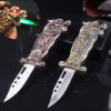 Promithi Dragon Tiger Shaped Inflatable Multi-Function Stainless Steel Folding Windproof Lighter Knife