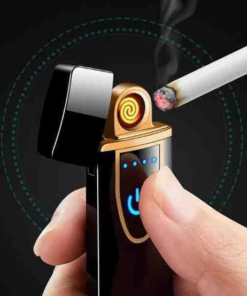 Smart Fingerprint Sensor Lighter USB Rechargeable – Electric Windproof Touch Lighter (Flameless, Portable)