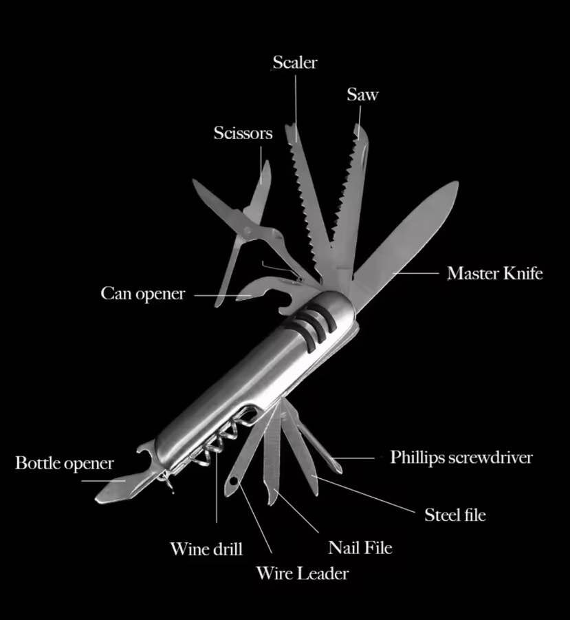 Multi-Utility 11-in-1 Folding Knife Tool Set - Image 4