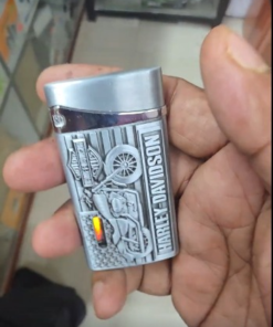 Harley-Davidson 3D Emblem Lighter | Silver-Tone Motorcycle & Stars and Stripes Pocket Lighter