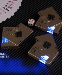 Alternative view of Black Poker Ekka Windproof Jet Flame Pocket Lighter – Metal Body Refillable Lighter
