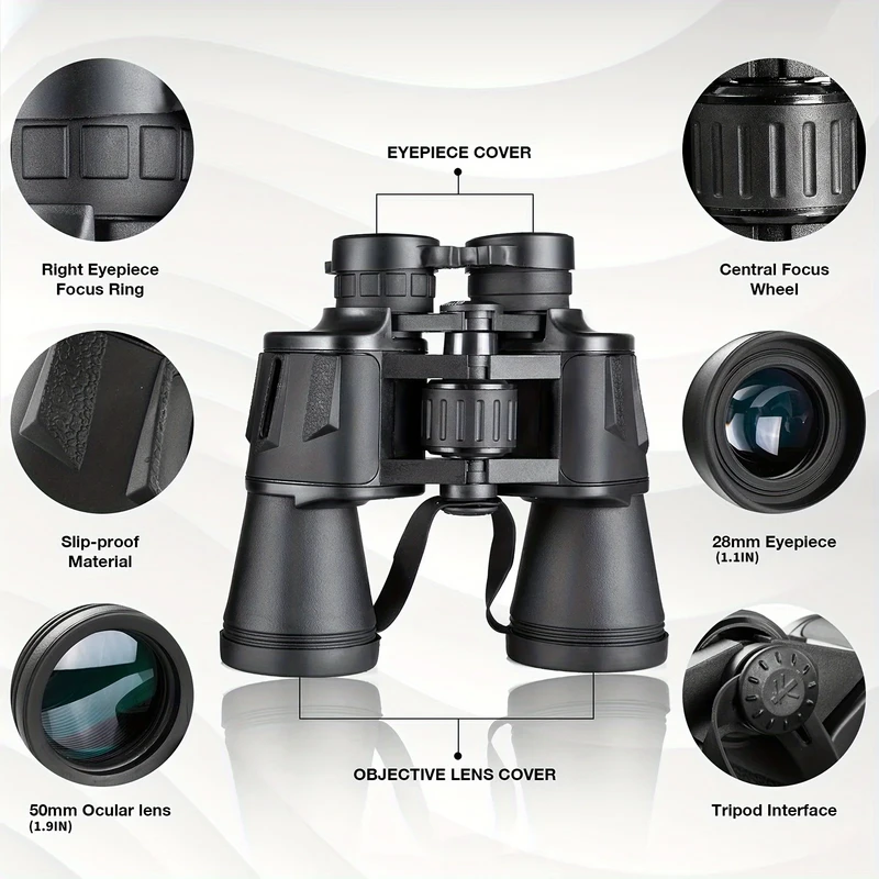 Professional 20x50 High-Definition Binoculars – 10x Zoom HD Optical Telescope for Outdoor Adventure (দূরবীন) - Image 2