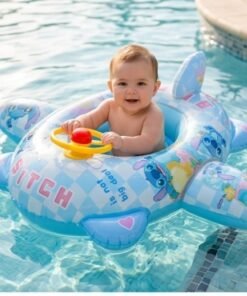 Alternative view of Disney Stitch Inflatable Airplane Swim Float Seat with Steering Wheel – Kids Swimming Pool Float (0–8 Years)