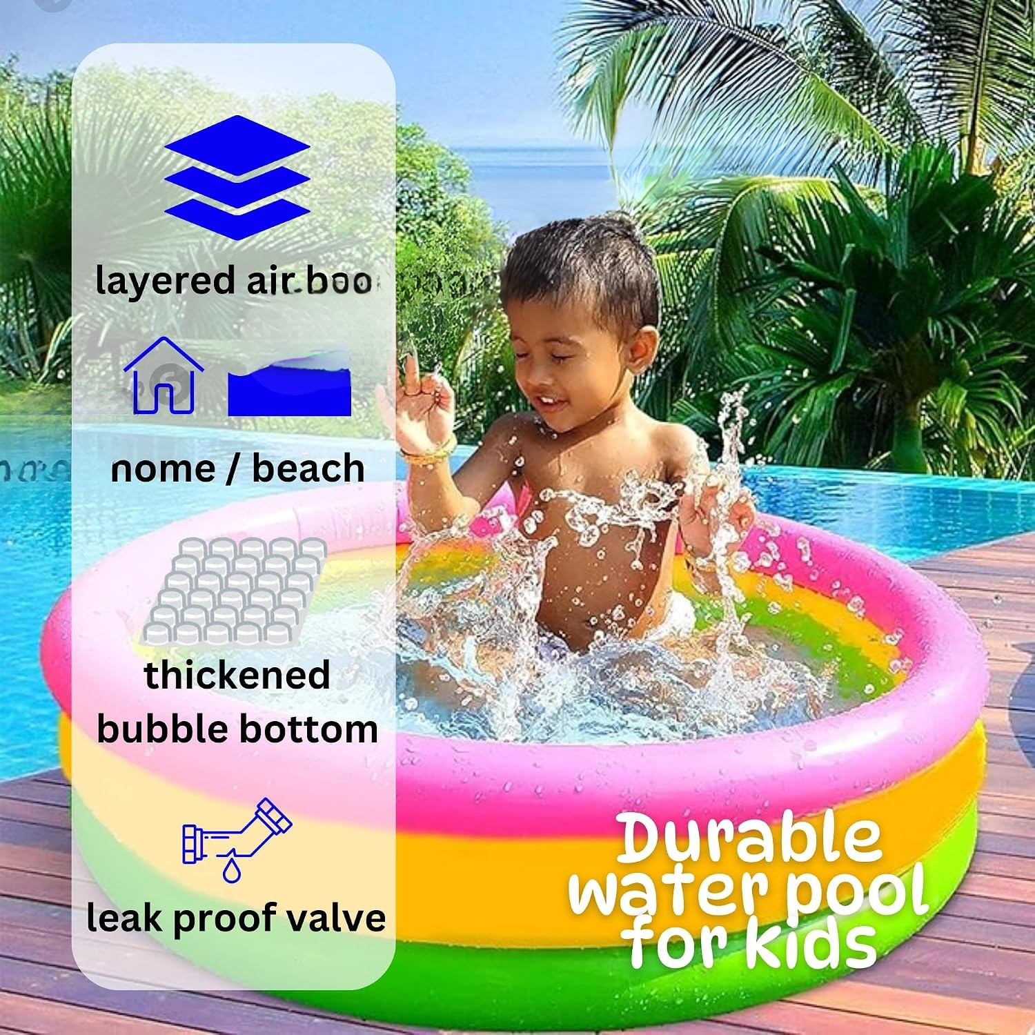 Intex 24 Inch Inflatable Baby Pool & Bath Tub – ফ্রি Air Pump + 25pcs Colorful Ball - Image 3
