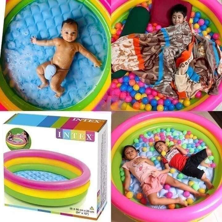 Intex 34 Inch Inflatable Baby Pool & Bath Tub – ফ্রি Air Pump + 25pcs Colorful Ball - Image 5