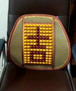 Alternative view of Wooden Bead Mesh Lumbar Support Cushion for Office Chair and Car Seat (Back Pain Relief)