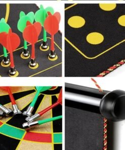 Alternative view of BIG SIZE Magnetic Dartboard Black 19 Inch | 6 Magnetic Darts | Safe Indoor & Outdoor Dart Game for Kids & Adults