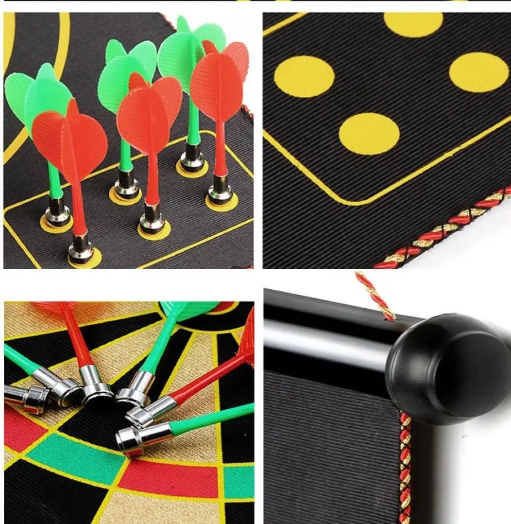 BIG SIZE Magnetic Dartboard Black 19 Inch | 6 Magnetic Darts | Safe Indoor & Outdoor Dart Game for Kids & Adults - Image 2