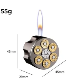 Alternative view of Unique Bullet Cylinder Design Metal Jet Flame Lighter – Windproof Refillable Pocket Lighter for Men