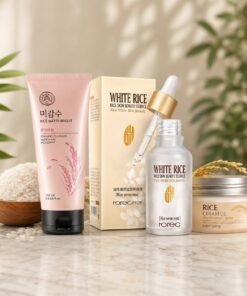 4-in-1 Korean White Rice Skin Care Combo Pack (Cleanser, Essence Serum & Moisturizing Cream)