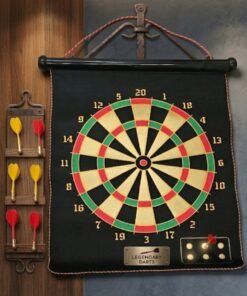BIG SIZE Magnetic Dartboard Black 19 Inch | 6 Magnetic Darts | Safe Indoor & Outdoor Dart Game for Kids & Adults