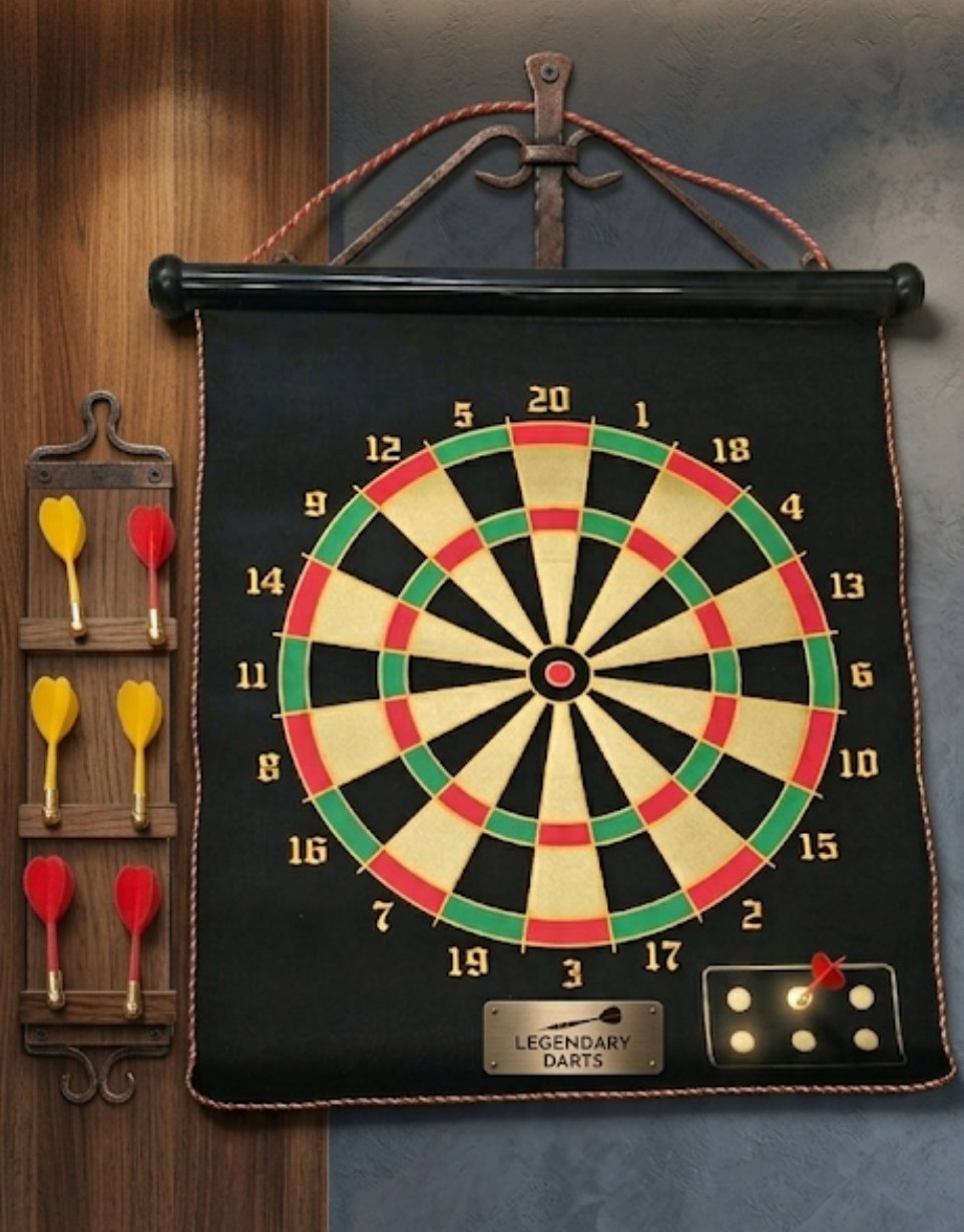 BIG SIZE Magnetic Dartboard Black 19 Inch | 6 Magnetic Darts | Safe Indoor & Outdoor Dart Game for Kids & Adults