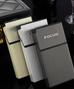 Alternative view of Focus Slim Cigarette Lighter Case - Rechargeable Windproof Metal Box