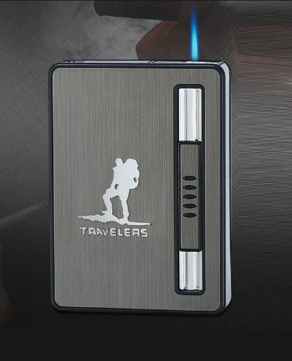 Premium Metal Windproof Blue Jet Flame Lighter - TRAVELERS Edition - Image 4