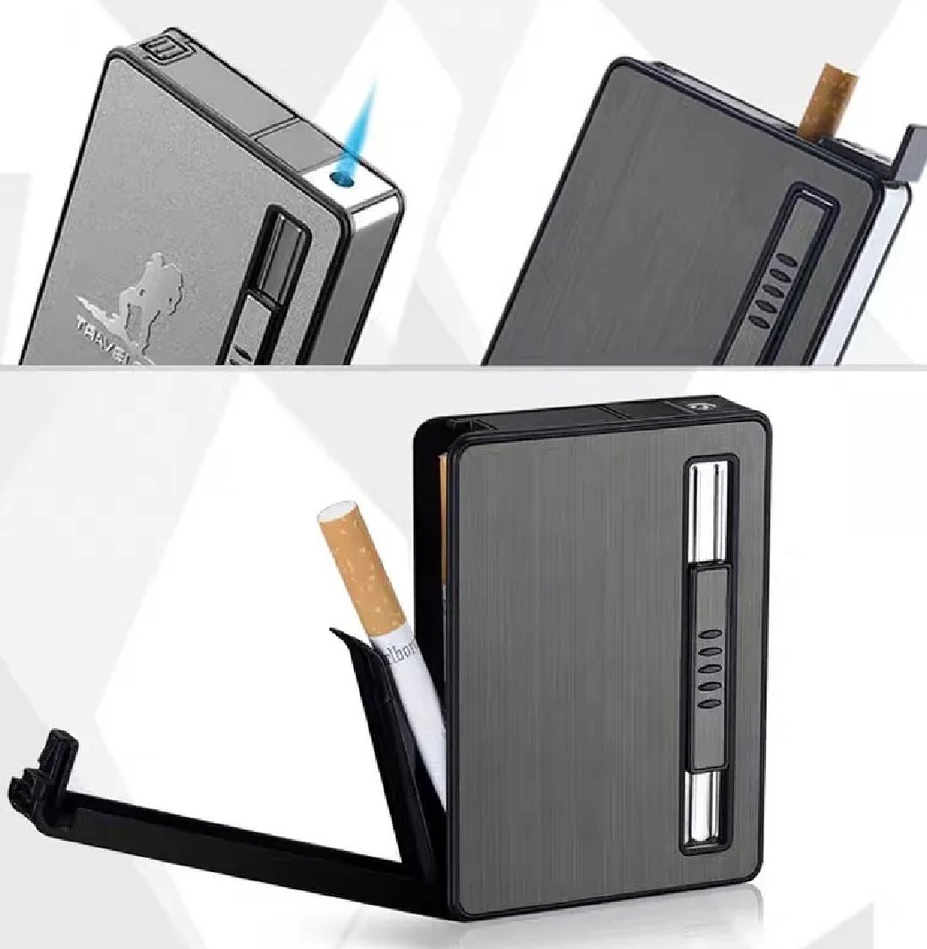 Premium Metal Windproof Blue Jet Flame Lighter - TRAVELERS Edition - Image 2