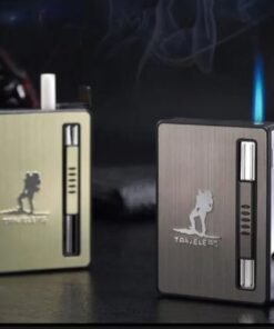 Premium Metal Windproof Blue Jet Flame Lighter - TRAVELERS Edition