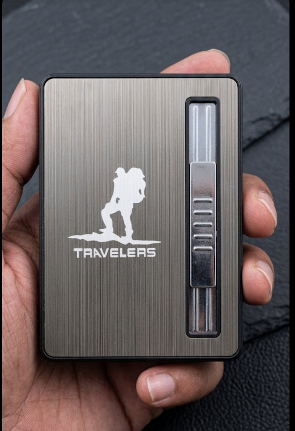Multi-Design Metallic Cigarette Case with Built-in Windproof Jet Flame Lighter (Marlboro / Classic / Travelers Edition) - Image 4