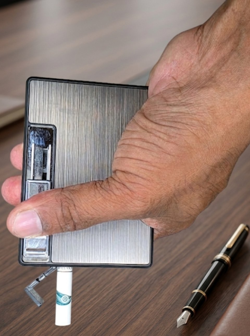 Luxury Metal Windproof Blue Flame Cigarette Lighter – Heavy-Duty & Elegant Design - Image 2
