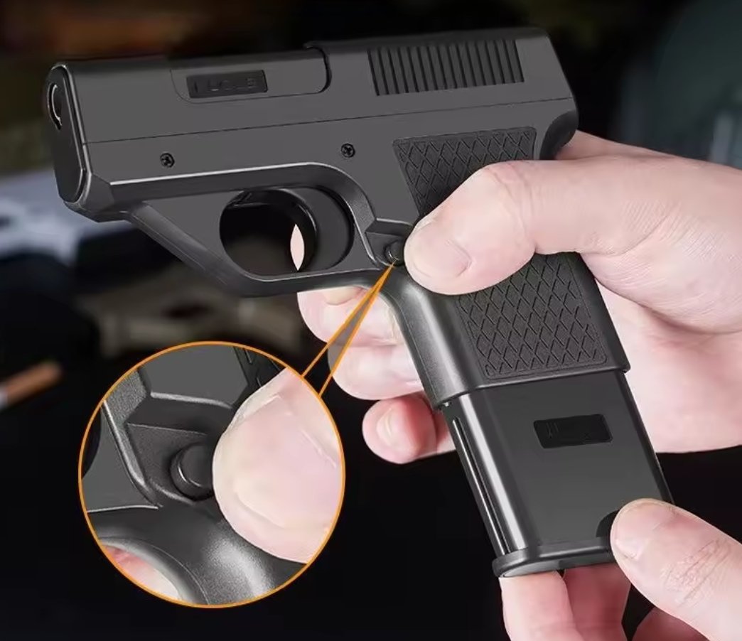 Unique Gun-Shaped Creative Lighter with 3 Replacement Cigarette Storage Cases - Image 3