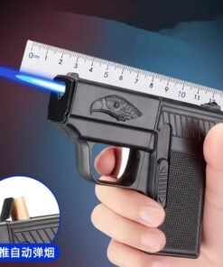 Eagle Design Creative Gun-Shaped Cigarette Ejector & Jet Flame Lighter