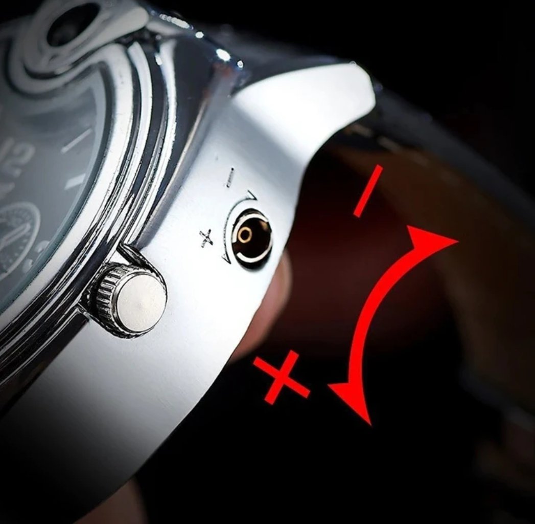 Multifunctional Windproof Lighter Watch – Sleek Chronograph Design with Built-in Jet Flame - Image 4