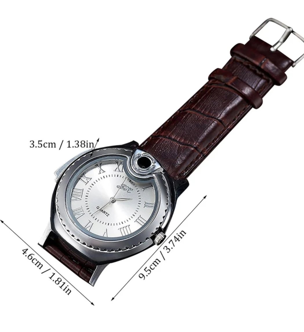 Multifunctional Windproof Lighter Watch – Sleek Chronograph Design with Built-in Jet Flame - Image 5
