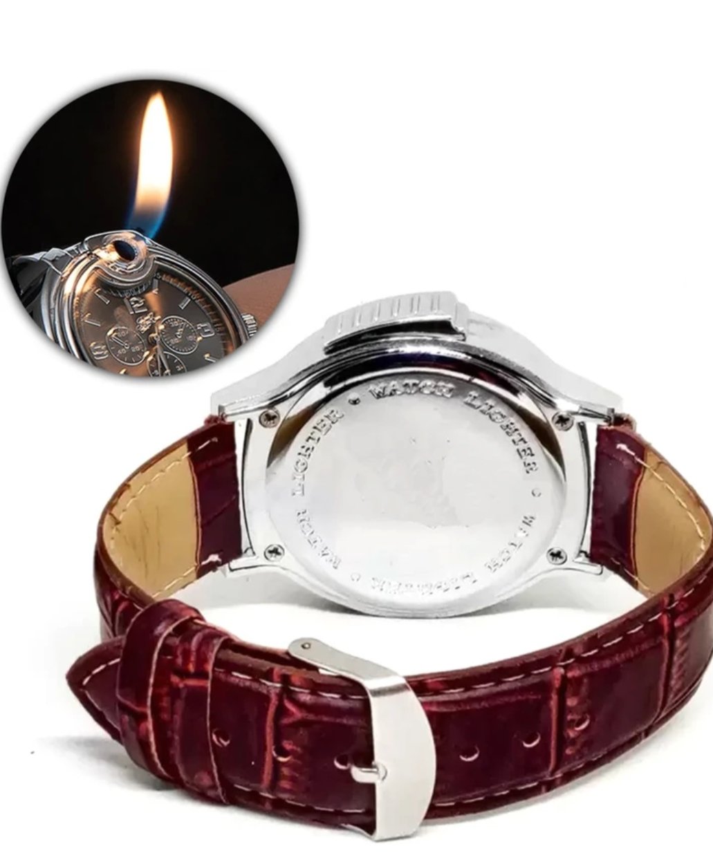 Multifunctional Windproof Lighter Watch – Sleek Chronograph Design with Built-in Jet Flame - Image 6