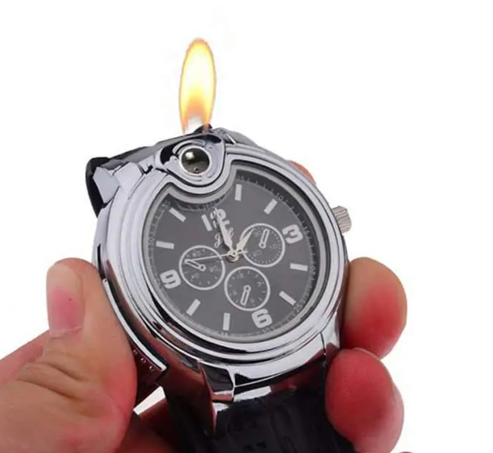 Multifunctional Windproof Lighter Watch – Sleek Chronograph Design with Built-in Jet Flame - Image 7