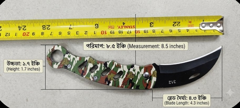 Tactical Karambit Folding Knife | Camouflage Outdoor Survival Pocket Knife with Finger Ring - Image 4