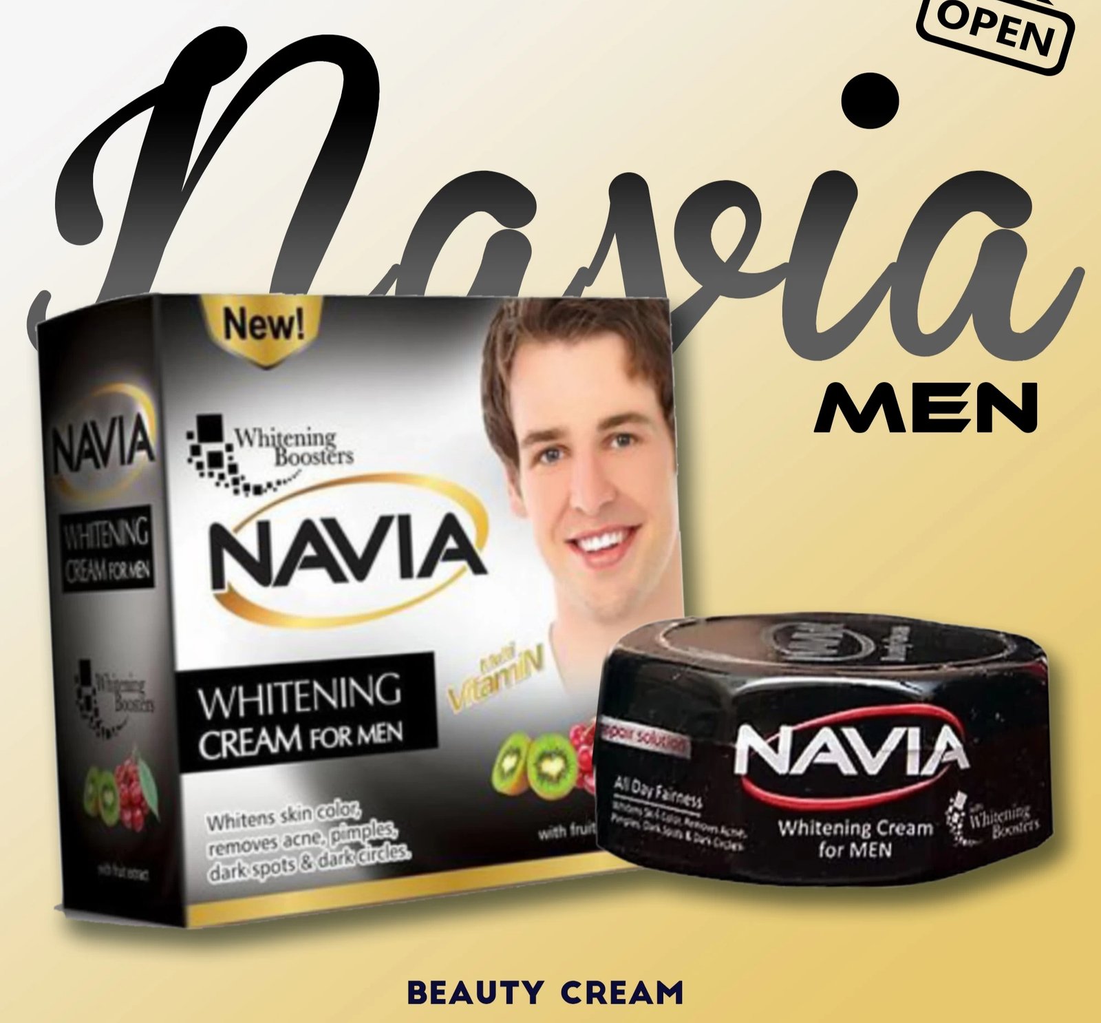 NAVIA Whitening Cream for Men with Fruit Extract - Multi Vitamin (Export Quality)
