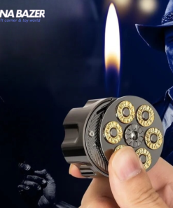Unique Bullet Cylinder Design Metal Jet Flame Lighter – Windproof Refillable Pocket Lighter for Men