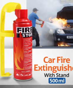 Portable Car Fire Extinguisher with Mount Stand (500ml) - Compact Emergency Fire Fighter