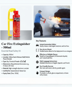 Alternative view of Portable Car Fire Extinguisher with Mount Stand (500ml) - Compact Emergency Fire Fighter
