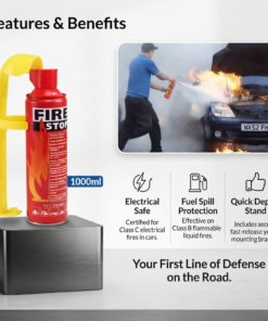 Alternative view of Portable Car Fire Extinguisher with Mount Stand (1000ml / 1L) - Heavy-Duty Emergency Fire Fighter