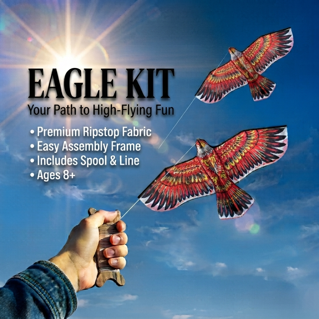 Realistic Flying Eagle Kite for Kids & Adults - Outdoor Flying Toy